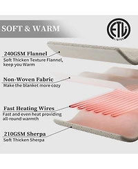 Caromio Flannel Electric Heated Throw Blanket, 50" x 60"