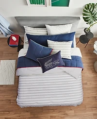 Closeout! Lacoste Home Court Stripe 3-Pc. Comforter Set, King