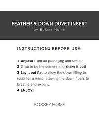 Lightweight Feather & Down Duvet Comforter Insert