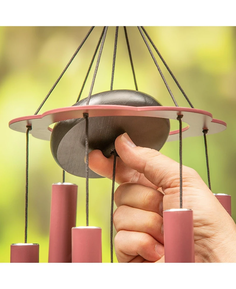 Evergreen Hand Tuned Butterfly Wind Chime for Outside Scale of C|Deep Tone|Powder-coated Metal|Red|27-Inches Tall Memorial Gift for Home Garden Decora