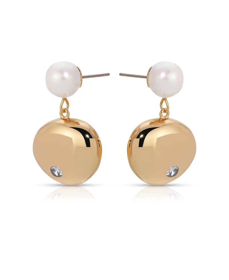 Ettika Pebble and Freshwater Pearl Dangle Earrings