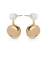 Ettika Pebble and Freshwater Pearl Dangle Earrings