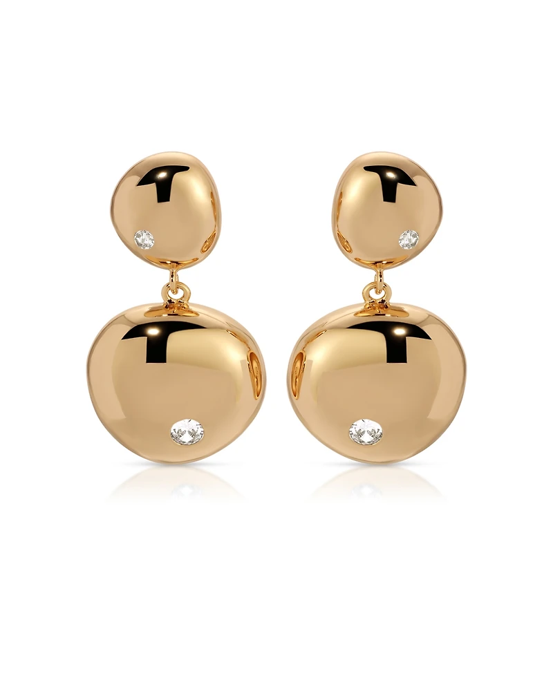 Ettika Polished Double Pebble Drop Earrings