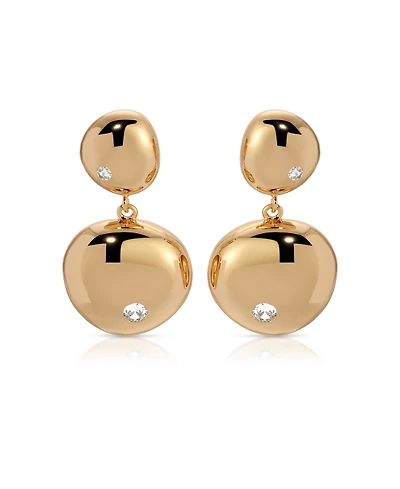 Ettika Polished Double Pebble Drop Earrings