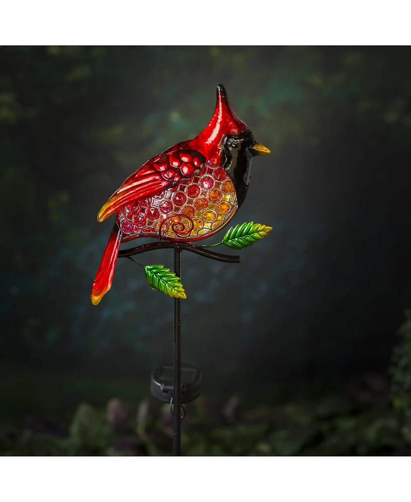 Evergreen Garden Outdoor Decor Solar Garden Stake, Cardinal For Homes Gardens Yards Lawn and Patio