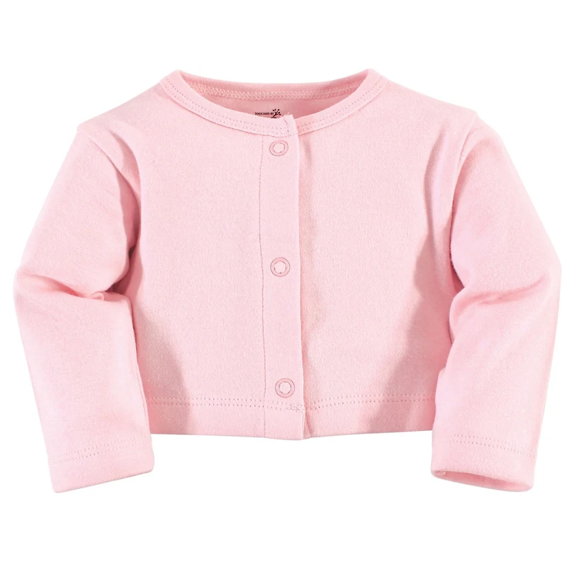 Touched by Nature Baby Girls Organic Cotton Dress and Cardigan, Popsicle
