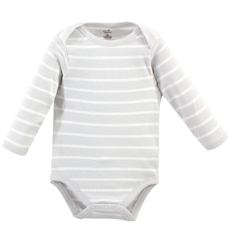 Touched by Nature Baby Boys 5Pk Long Sleeve Natural Bodysuits