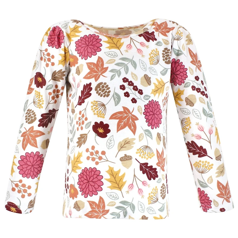 Hudson Baby Toddler Girls Long Sleeve T-Shirts, Fall Botanical