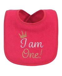 Hudson Baby Girls Cotton Terry Drooler Bibs with Fiber Filling