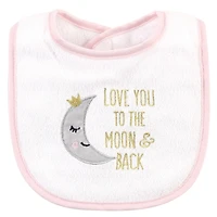 Hudson Baby Girls Cotton Terry Bib and Burp Cloth Set
