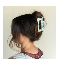 Large Rectangle Clip - Blue Floral
