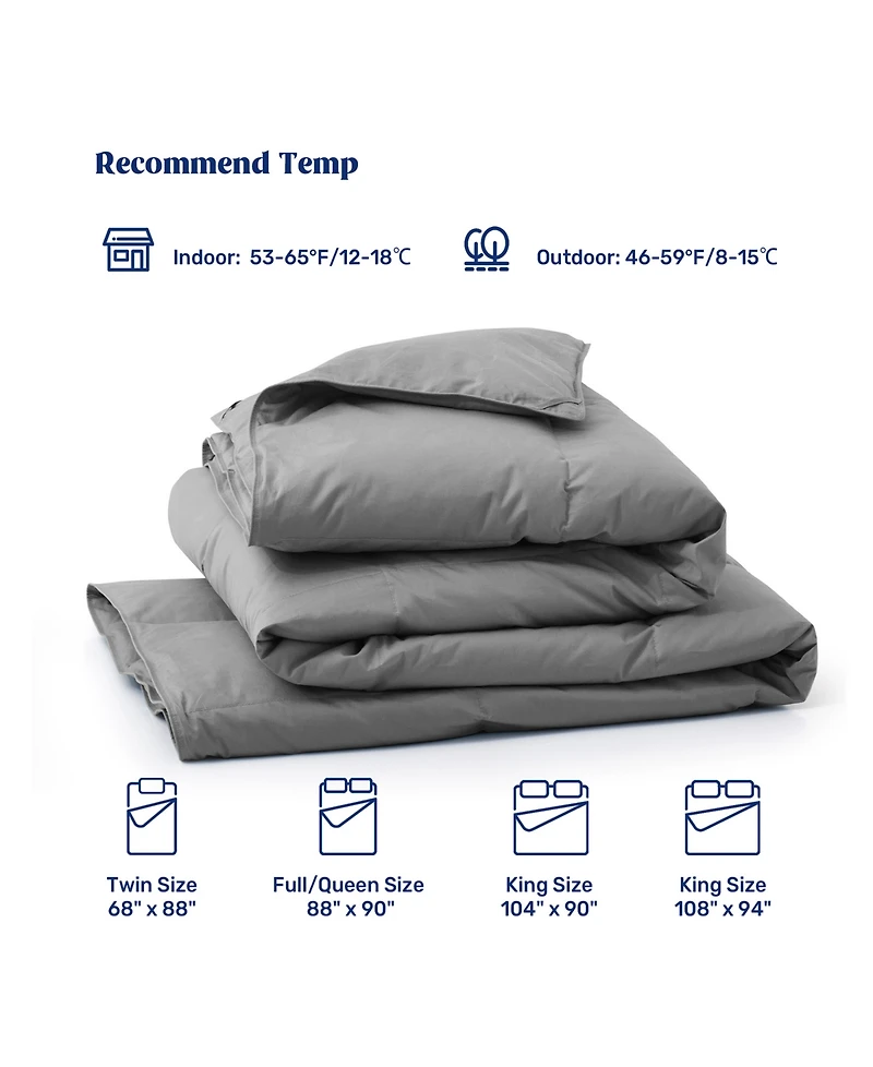 Unikome Cotton Goose Down Feather Fiber Comforter