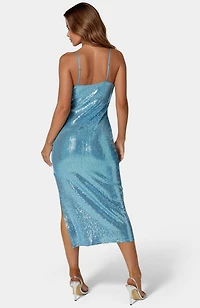 Bebe Women's Spaghetti Gown Long Slim Maxi Dress