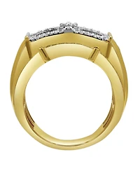 LuvMyJewelry Banner of Bling Natural Certified Diamond 1.24 cttw Round Cut 14k Yellow Gold Statement Ring for Men