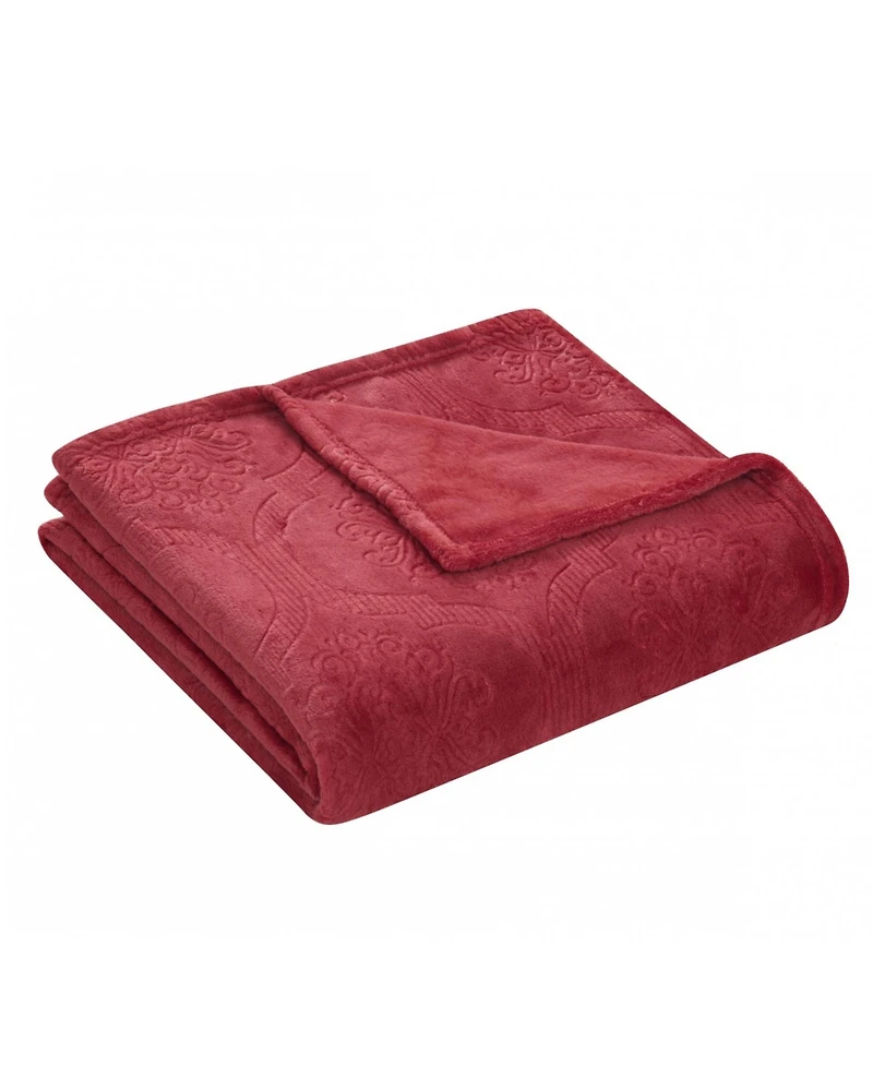 Kate Aurora Ultra Soft & Plush Ogee Damask Fleece Throw Blanket Covers - 50 in. W x 60 L
