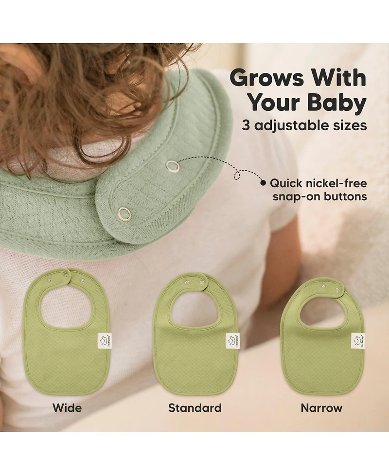 KeaBabies 8pk Quin Baby Bibs for Drooling and Teething, Cotton Drool Bibs, Newborn Baby Boys, Baby Girls Bibs