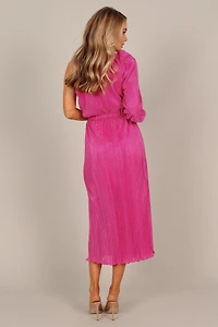 Petal and Pup Women's Pontee One Shoulder Pleated Midi Dress