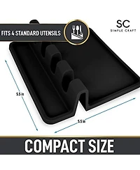 Silicone Utensil Rest with Drip Pad for Multiple Utensils
