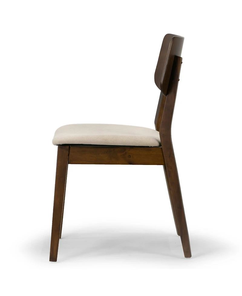 Glamour Home 32.28" Astin Rubberwood, Fabric Dining Chair, Set of 2