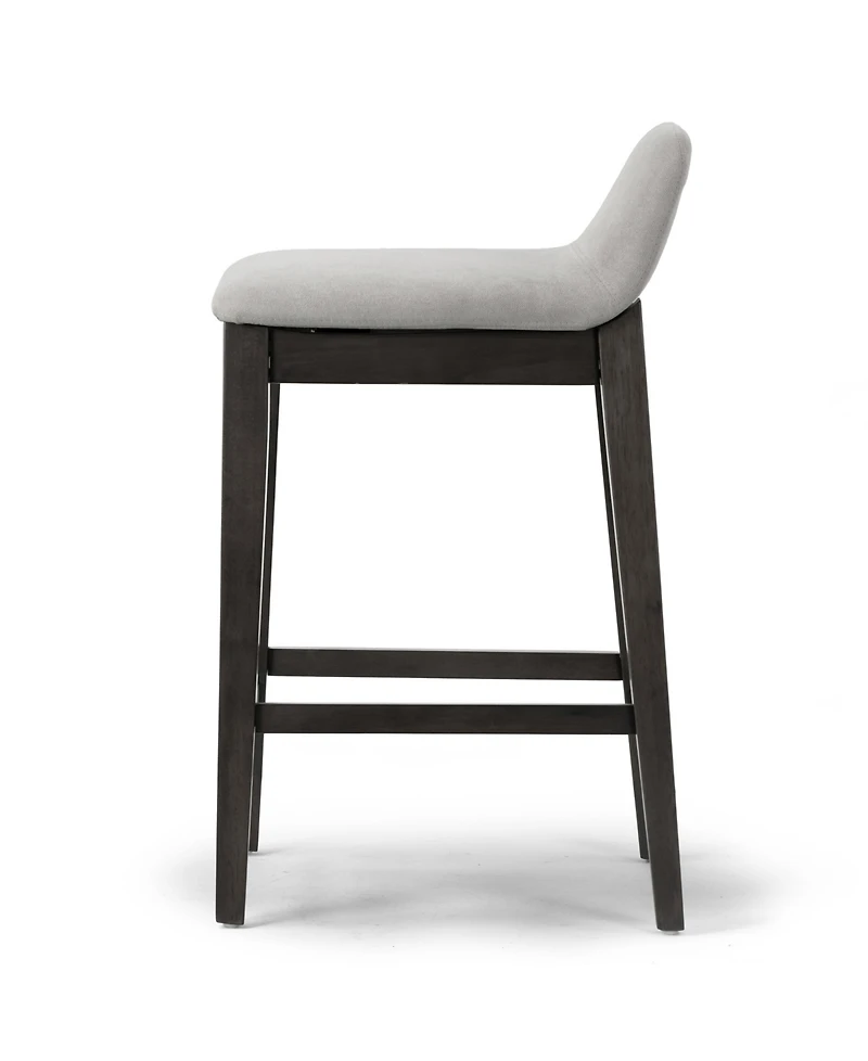 Glamour Home 25" Atia Rubberwood, Fabric Counter Height Stool, Set of 2