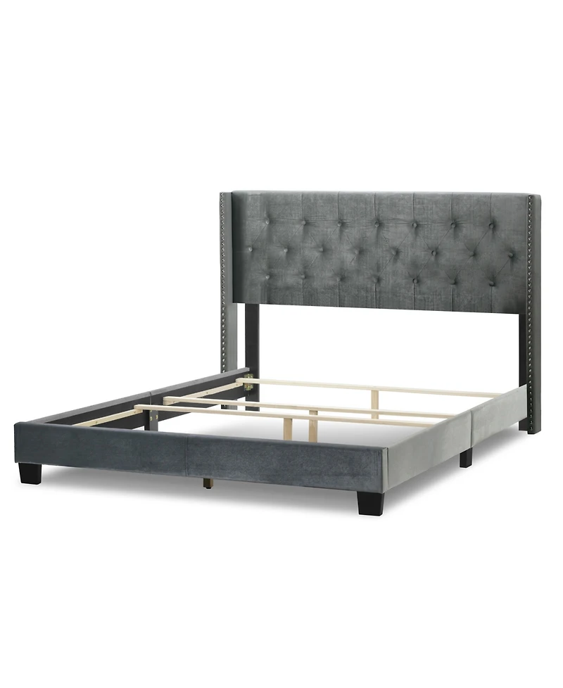 Glamour Home 47" Asali Fabric, Rubberwood Twin Bed
