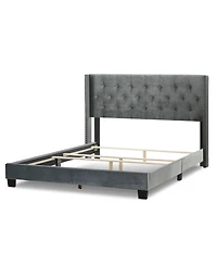 Glamour Home 47" Asali Fabric, Rubberwood Twin Bed