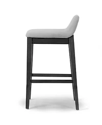 Glamour Home 28.9" Atia Rubberwood, Fabric Counter Height Stool