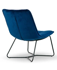 Glamour Home Aurele 26.5" Velvet Fabric Metal Accent Chair