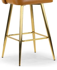 Glamour Home 29.75" Auren Polyester, Metal Barstool, Set of 2