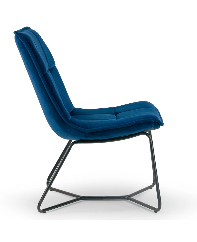 Glamour Home Aurele 26.5" Velvet Fabric Metal Accent Chair