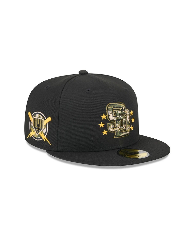 New Era Men's Black San Diego Padres 2024 Armed Forces Day On-Field 59FIFTY Fitted Hat