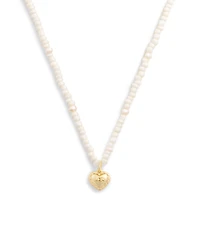 Coach Imitation Pearl Signature Horse Carriage Pendant Necklace