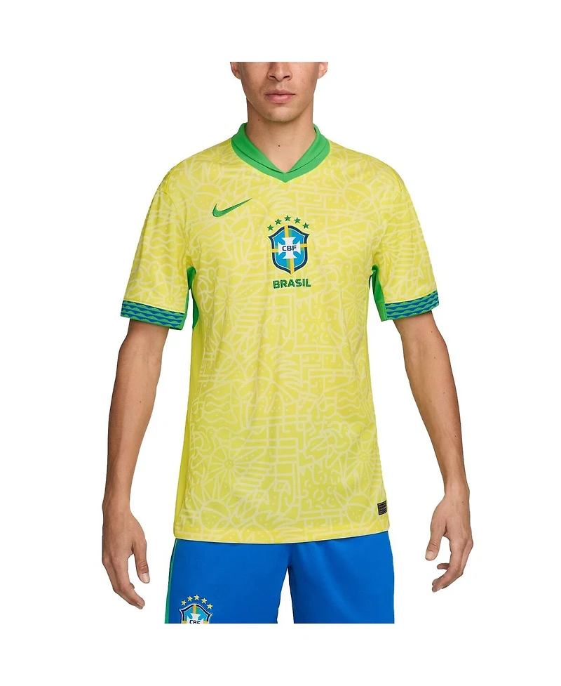 Nike Men's Yellow Brazil National Team 2024 Home Stadium Replica Jersey