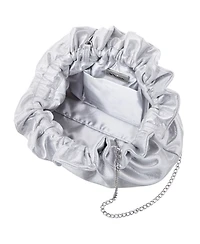Nina Metallic Gathered Crossbody Pouch Bag