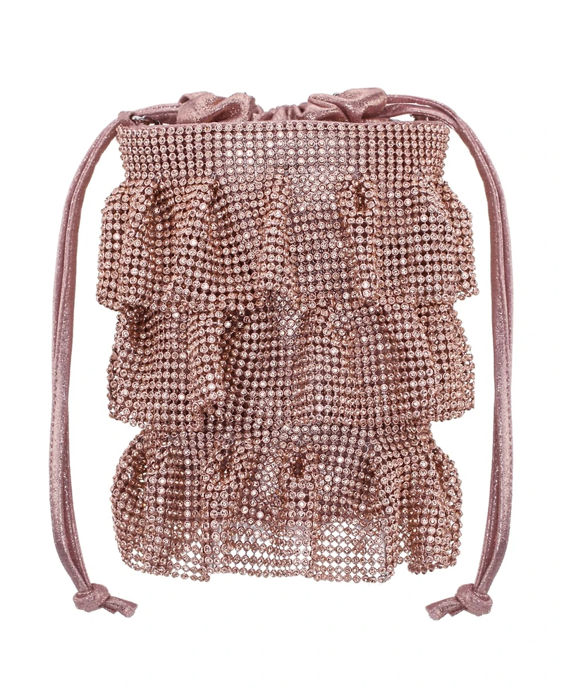Nina 4 Tired Crystal Mesh Pouch Bag
