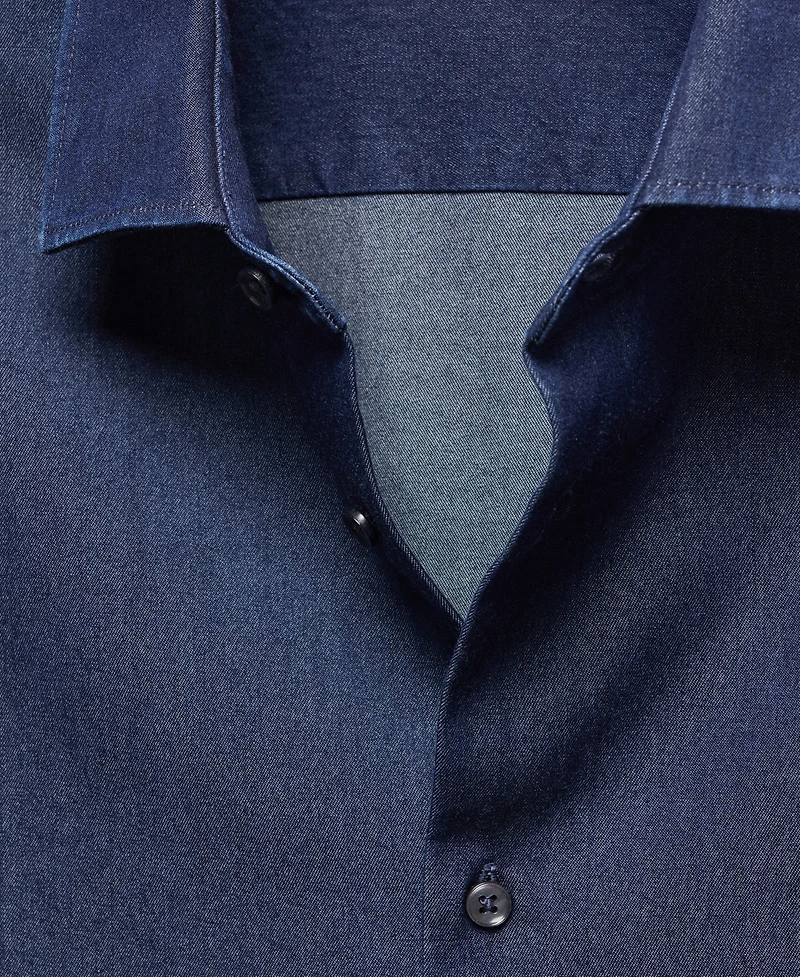 Mango Men's Regular-Fit Cotton Chambray Shirt