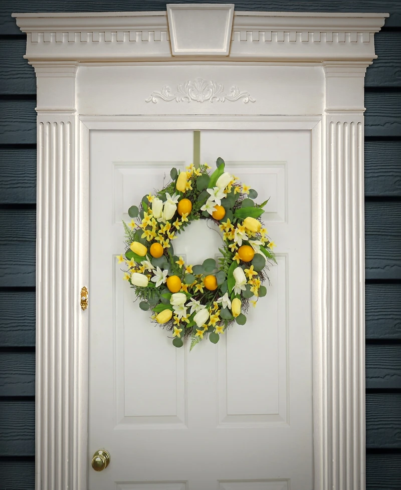 National Tree Company 22 Lemons and Tulips Wreath