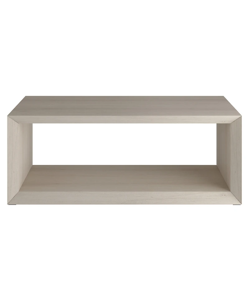 Hudson & Canal Osmond 48" Wide Rectangular Coffee Table in Alder White