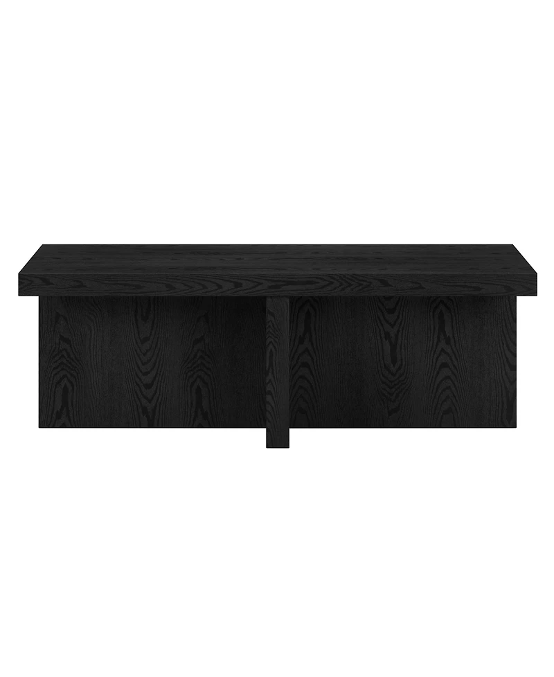 Hudson & Canal Elna 44" Wide Rectangular Coffee Table in Black Grain