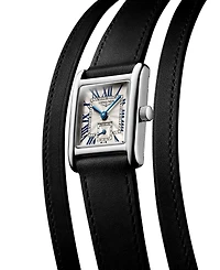Longines Women's Swiss Mini Dolcevita Black Three-Row Leather Strap Watch 29mm