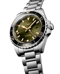 Longines Men's Swiss Automatic Hydroconquest Gmt Stainless Steel Bracelet Watch 43mm