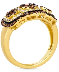 Le Vian Nude Diamond & Chocolate Diamond Halo Cluster Ring (1-1/4 ct. t.w.) in 14k Gold