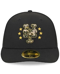 New Era Men's Black York Mets 2024 Armed Forces Day Low Profile 59FIFTY Fitted Hat