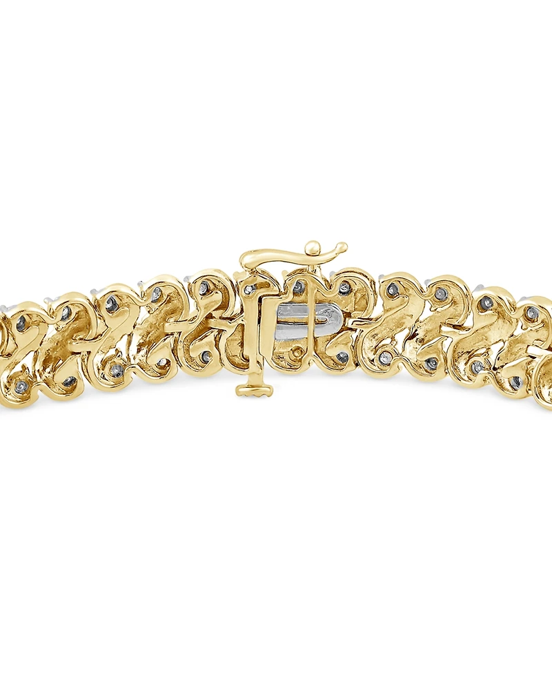 Diamond S Link Statement Bracelet (1 ct. t.w.) in Gold-Plated Sterling Silver