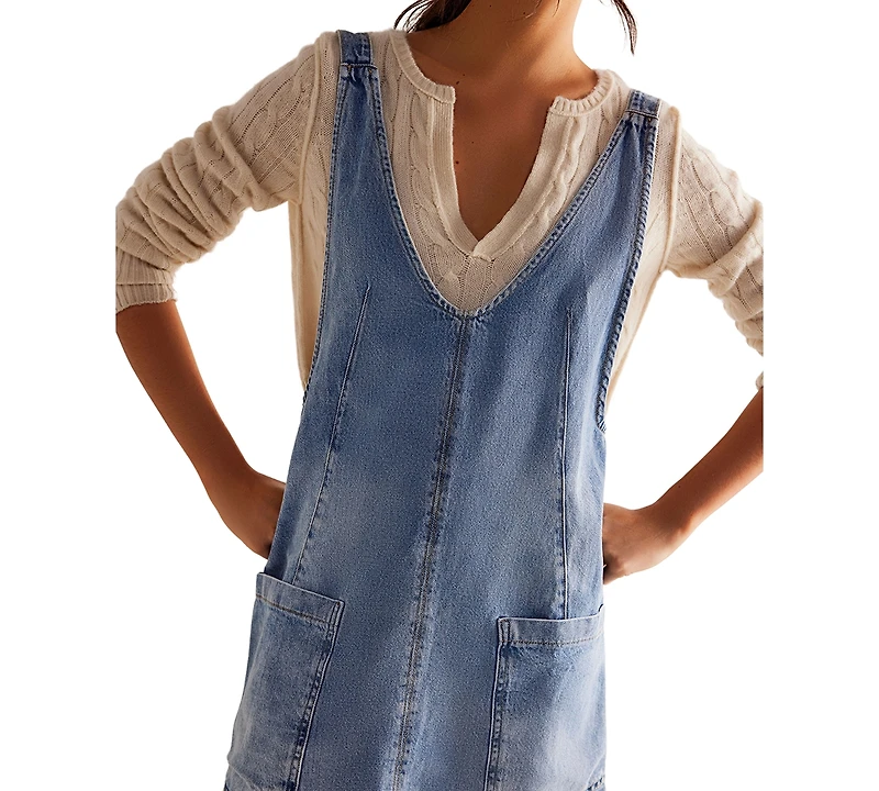 Free People Women's High Roller Cotton Denim Skirtall