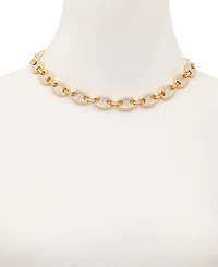 Guess Gold-Tone Pave Link Statement Necklace, 16" + 2" extender