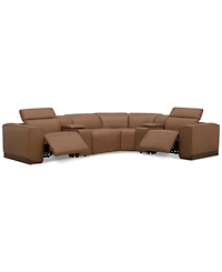 Lovro 6-Pc. Leather Sectional with 2 Power Motion Chairs & Consoles, Created for Macy's