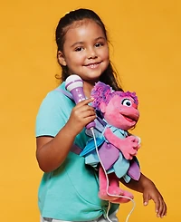 Singing Machine Plush Toy Karaoke Backpack with Microphone, Speaker, Songs Sound Effects, Sesame Street Abby Caddaby