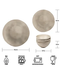 Coupe Wheat 12 Piece Dinnerware Set, Service for 4
