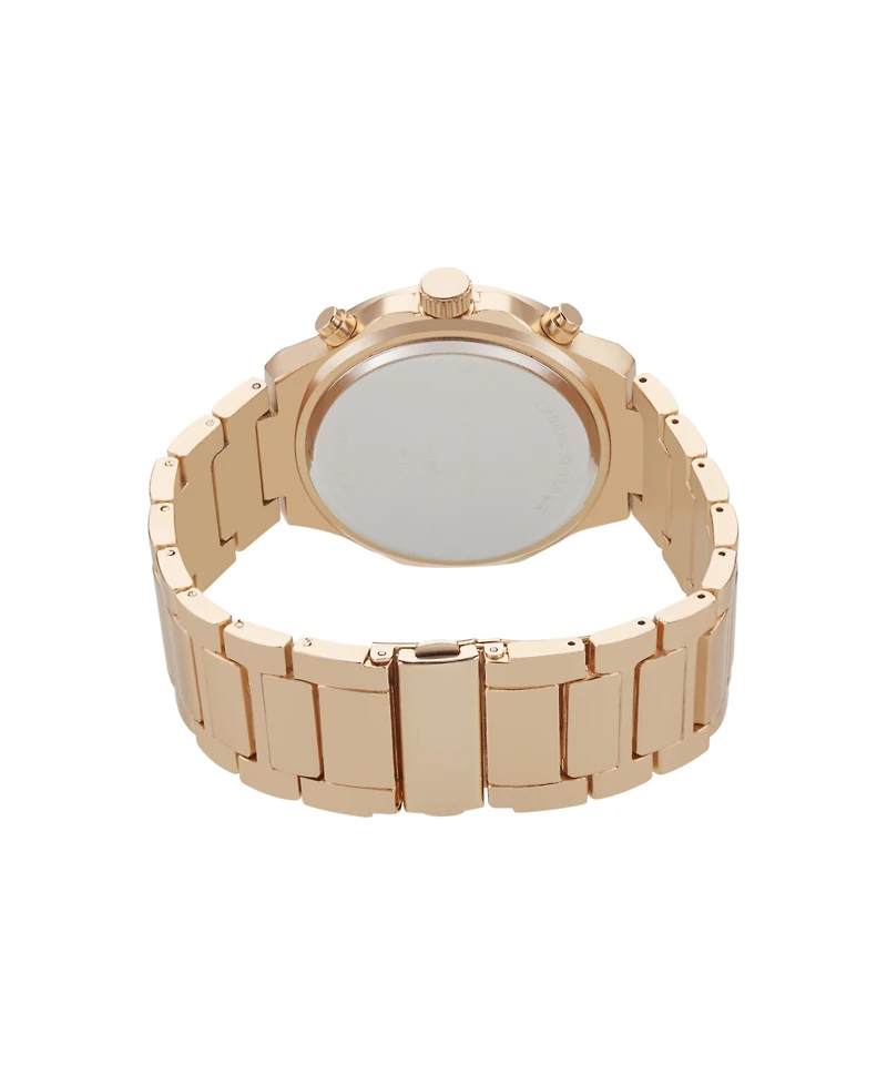 Ed Hardy Men's Brushed Gold-Tone Metal Bracelet Watch 46mm